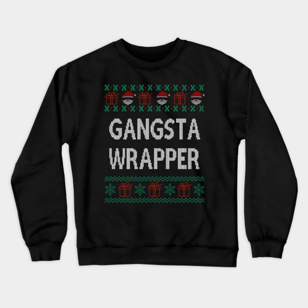 Gangsta Wrapper ugly christmas sweater Crewneck Sweatshirt by Bao1991